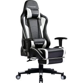 Gaming Chair with Footrest Speakers Video Game Chair Bluetooth Music Heavy Duty Ergonomic Computer Office Desk Chair