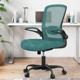 Office Chair, Ergonomic Desk Chair with Adjustable Lumbar Support, High Back Mesh Computer Chair with Flip-up Armrests